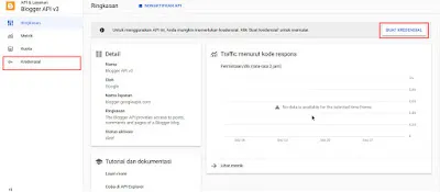 Blogger API v3 creating credentials