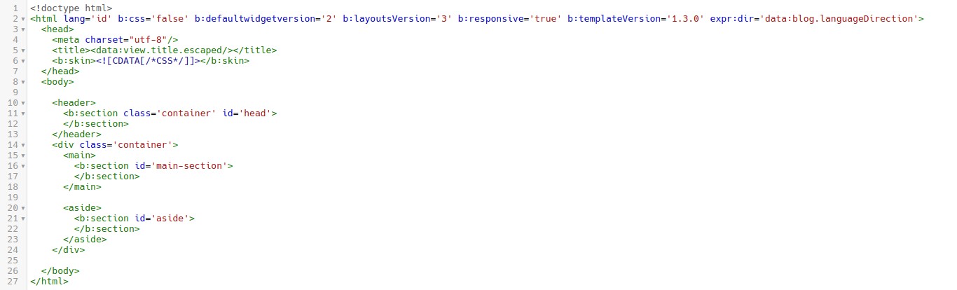 Add Section - How to Create a Blogger Template from Scratch 